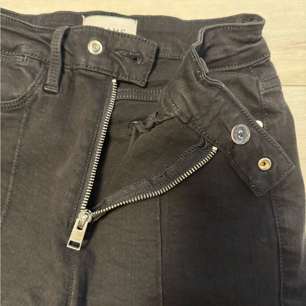 RARE- FRAME whimsigoth Le Super High Straight Exposed Zip jean size 25